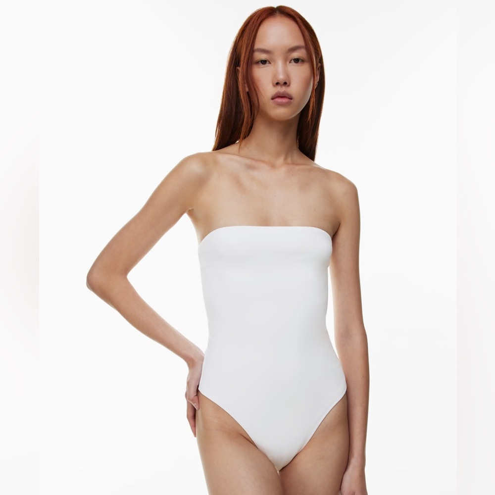 Aritzia White Strapless Bodysuit